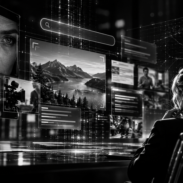 Brand Journalism for AI search showing a business operating as a modern media company