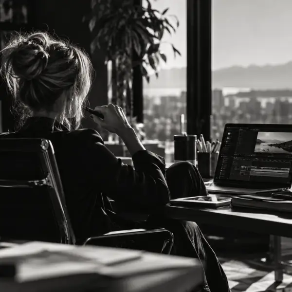 Marketing manager working within a strategic media system