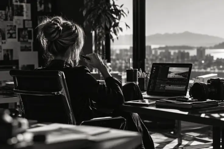 Marketing manager working within a strategic media system